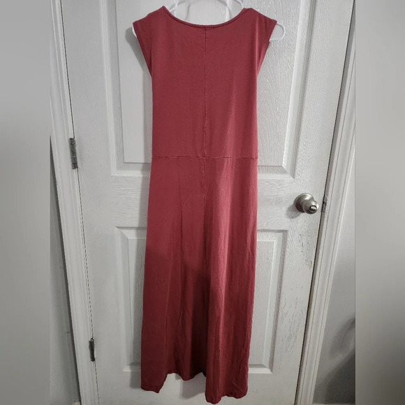 Zara dusty rose wrap tie front sleeveless maxi tshirt dress woman size small - Picture 8 of 11